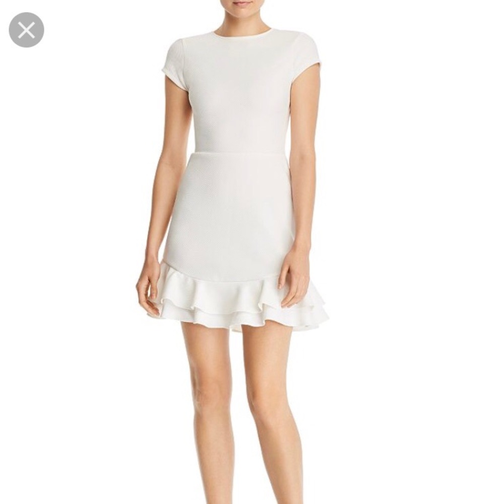 Aqua Textured Ruffle-Hem Dress